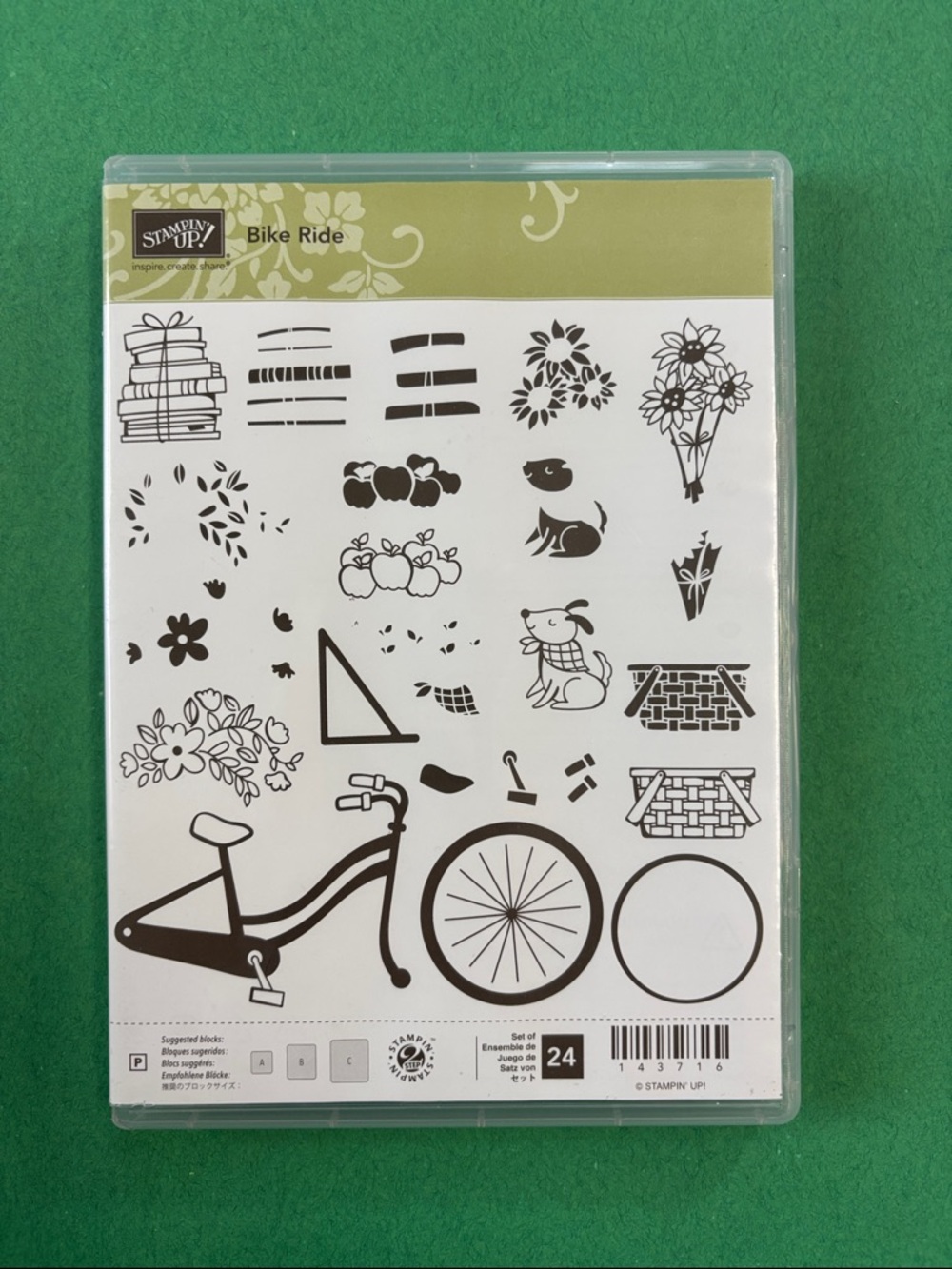 Stampin' Up! Bike Ride Clear Stamp Set - Green Accents